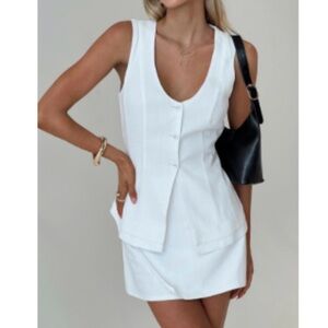 Princess Polly White Sleeveless Mini Skirt and Vest